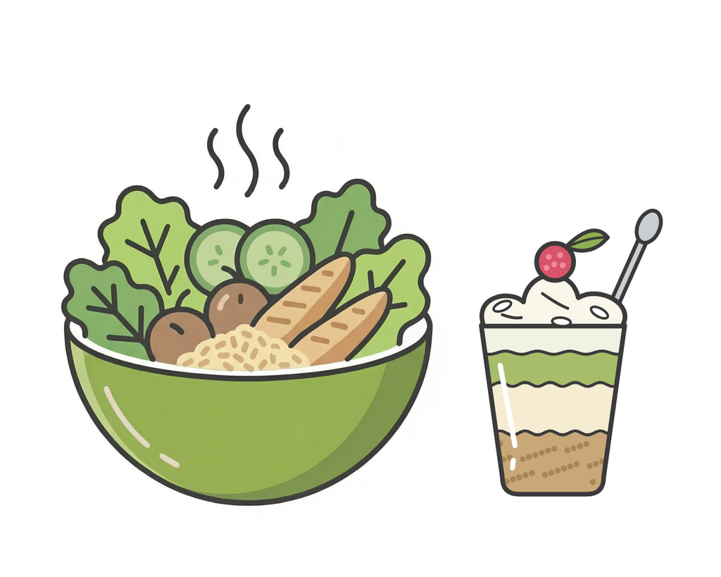 Formule Plat + Dessert – bol et verrine dessert